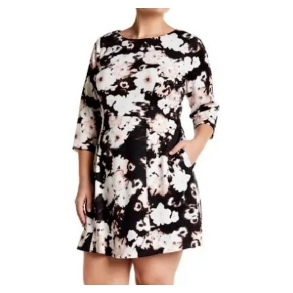 Vince Camuto A Line Dress 18W Pockets Stretch Career Church Washable New - Picture 1 of 8